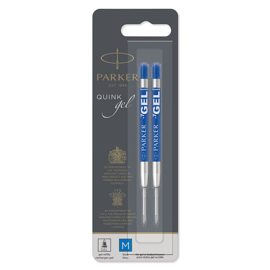 Parker 1950364 Gel  Pen Refills, Medium Blue, 2pk BL2