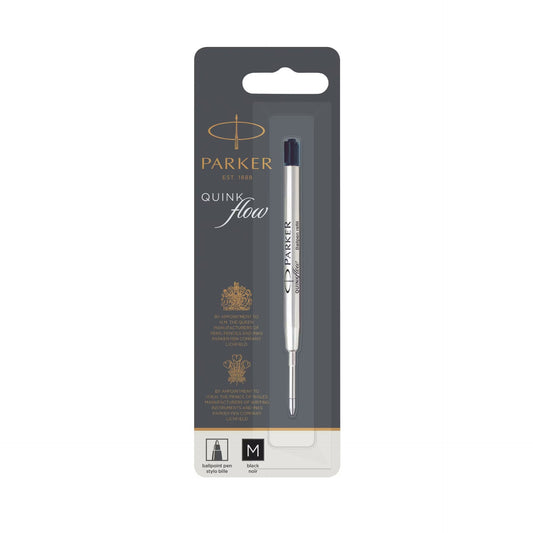 Parker 1950369 Ballpoint Black Refills, 0.7mm Medium BL1