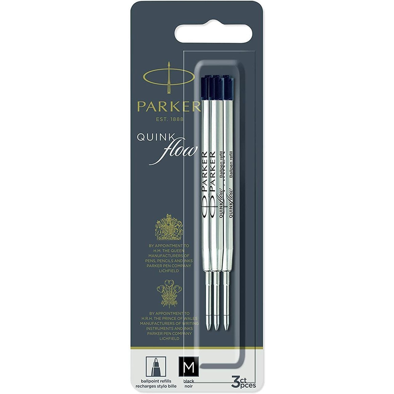 Parker Refill Quink FLW Ball Point M Black BL3