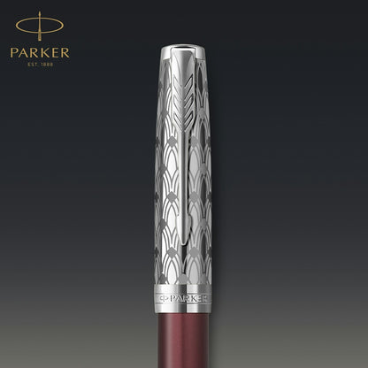 Parker Sonnet Premium Metal Red CT Fountain Pen-18K F GB