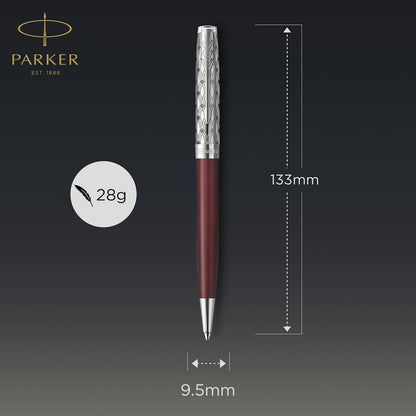 Parker Sonnet Premium Metal Red CT Ball Point Pen M.Black GB