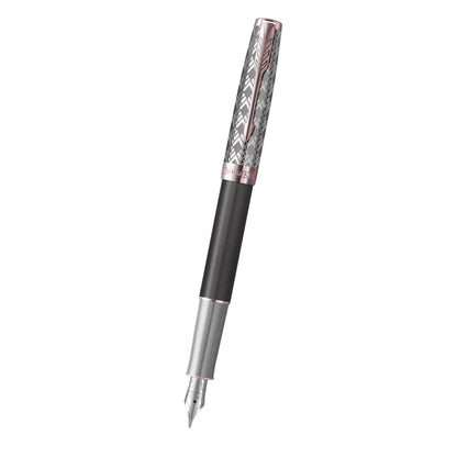 Parker Sonnet Premium Metal Grey PGT Fountain Pen-18K F GB