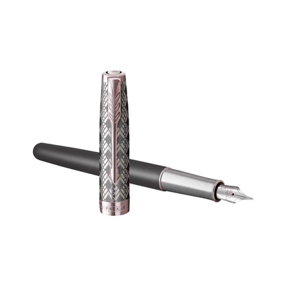 Parker Sonnet Premium Metal Grey PGT Fountain Pen-18K F GB
