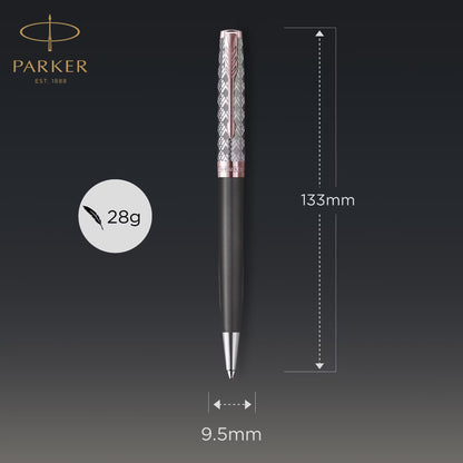 Parker Sonnet Premium Metal Grey PGT Ball Point Pen M.Black GB
