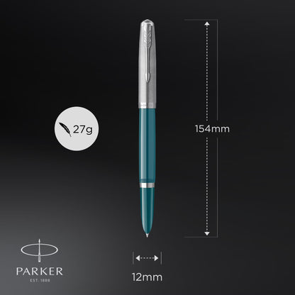 Parker 51 Teal CT Fountain Pen F GB