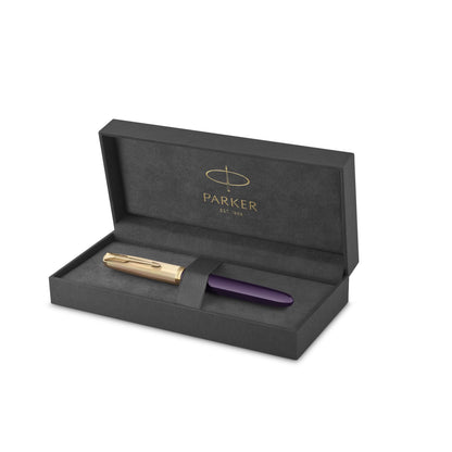 Parker 51 DLX Plum GT Fountain Pen 18K F GB