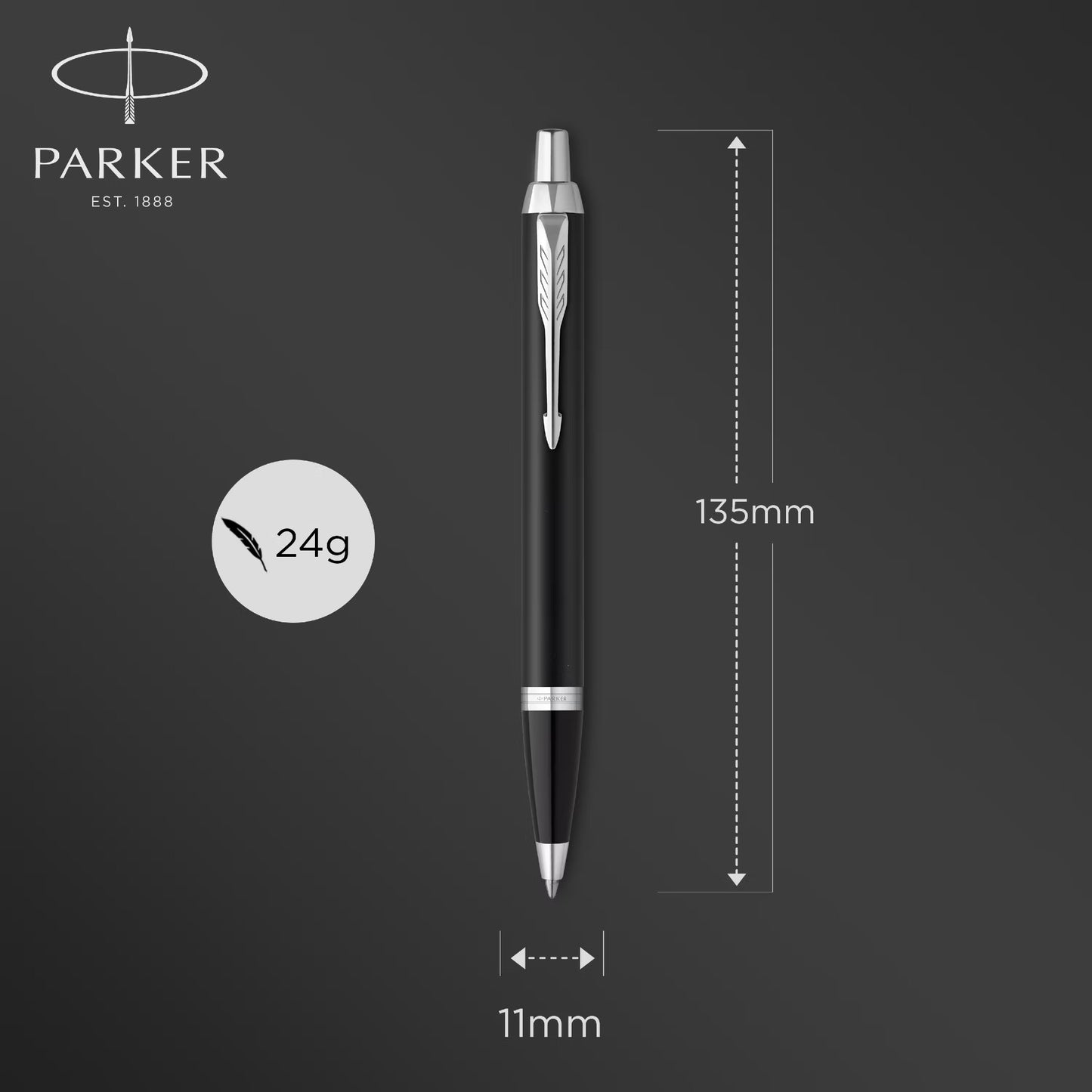 Parker IM Core MBlack CT Ball Point Pen M.Blue GB