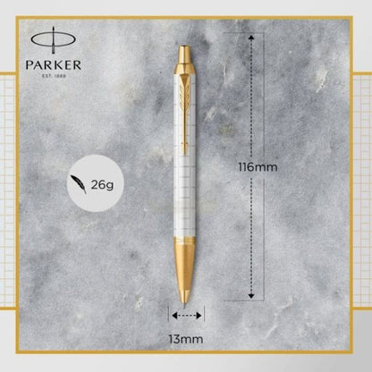 Parker IM Premium Pearl GT Ball Point Pen M.Blue GB