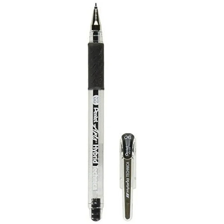 Pentel KN106-A Arts Hybrid Technica (0.6mm) Gel Pen, Black Ink