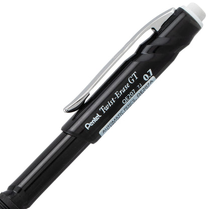 Pentel QE207A Twist-Erase GT (0.7mm) Mechanical Pencil Transparent Black
