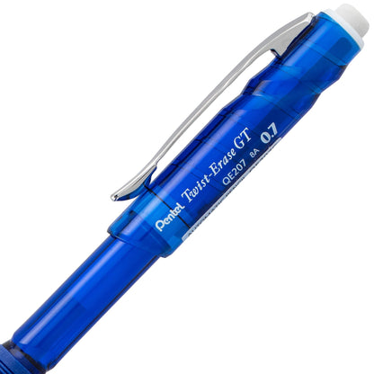 Pentel QE207C Twist-Erase GT (0.7mm) Mechanical Pencil Transparent Blue