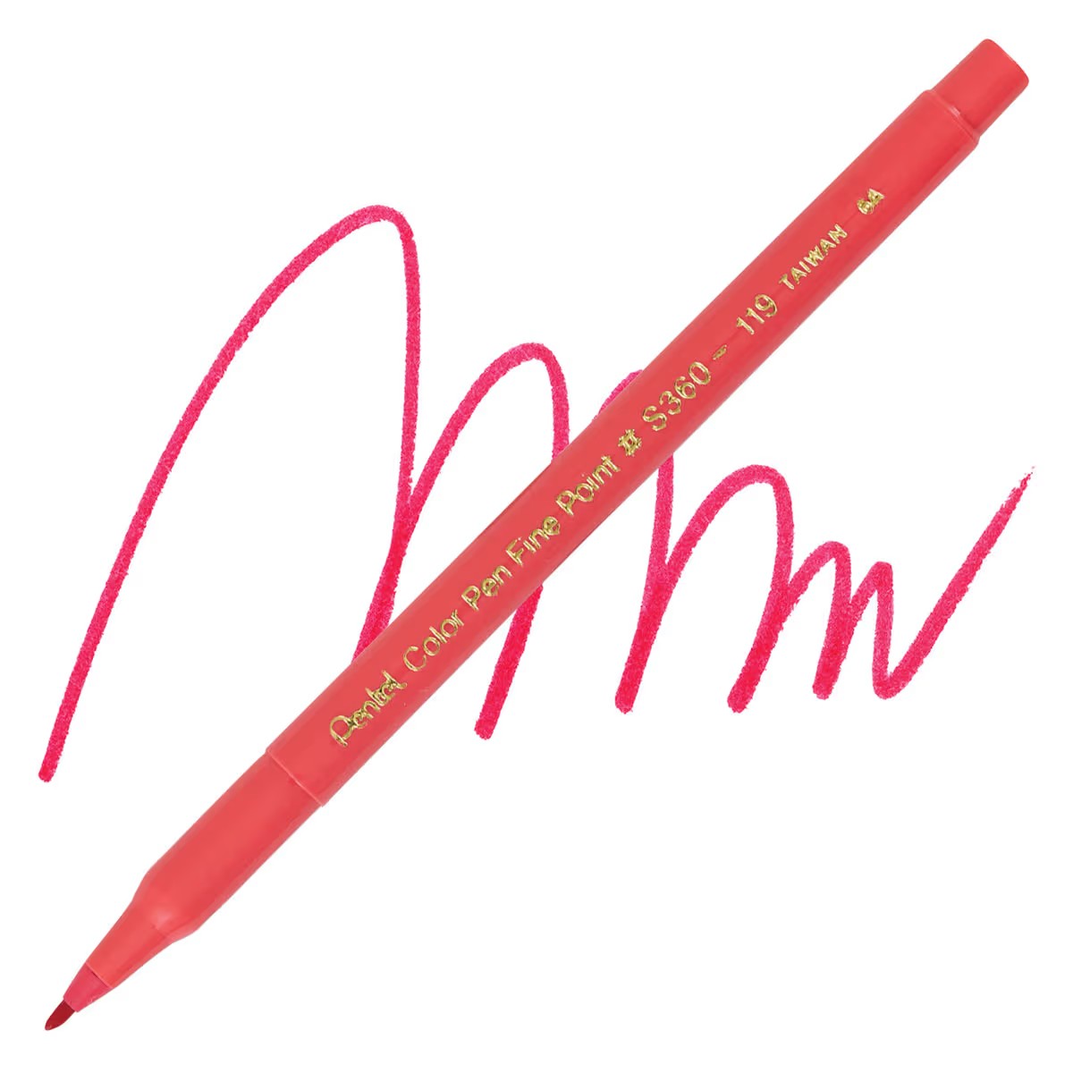 Pentel S360-119 Color Pen, Fine Pt Carmine