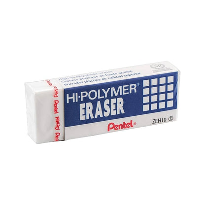 Pentel ZEH10BP4 Hi Polymer Eraser, Large,4pk