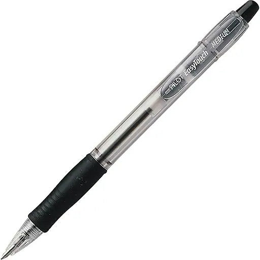 Pilot 32220 EZR Easy Touch Retractable Ball-Point Pen, Med, Black