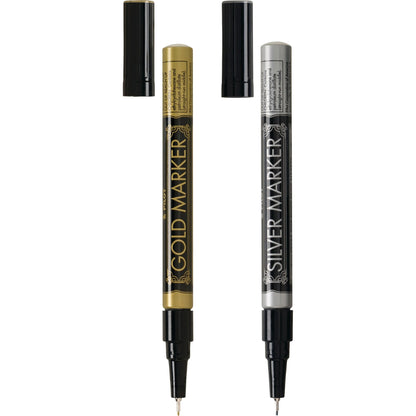 Pilot Sc-S-Ef Metallic Marker, Extra Fine, Gold And Silver, 2Pk