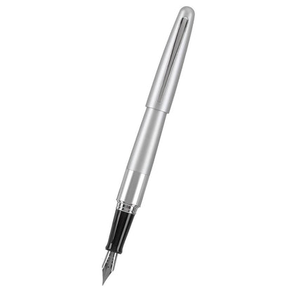 Pilot 91108 Metropolitan Collection Fountain Pen, Silver Barrel, Medium Nib