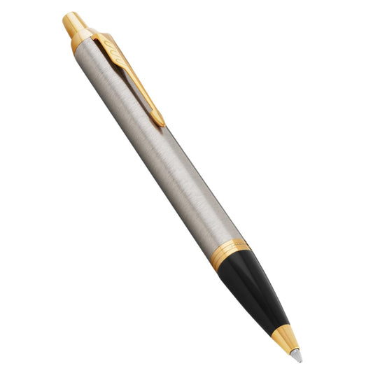 Parker IM Ballpoint Pen, Brushed Metal with Medium Point Blue Ink Refill (1975559)