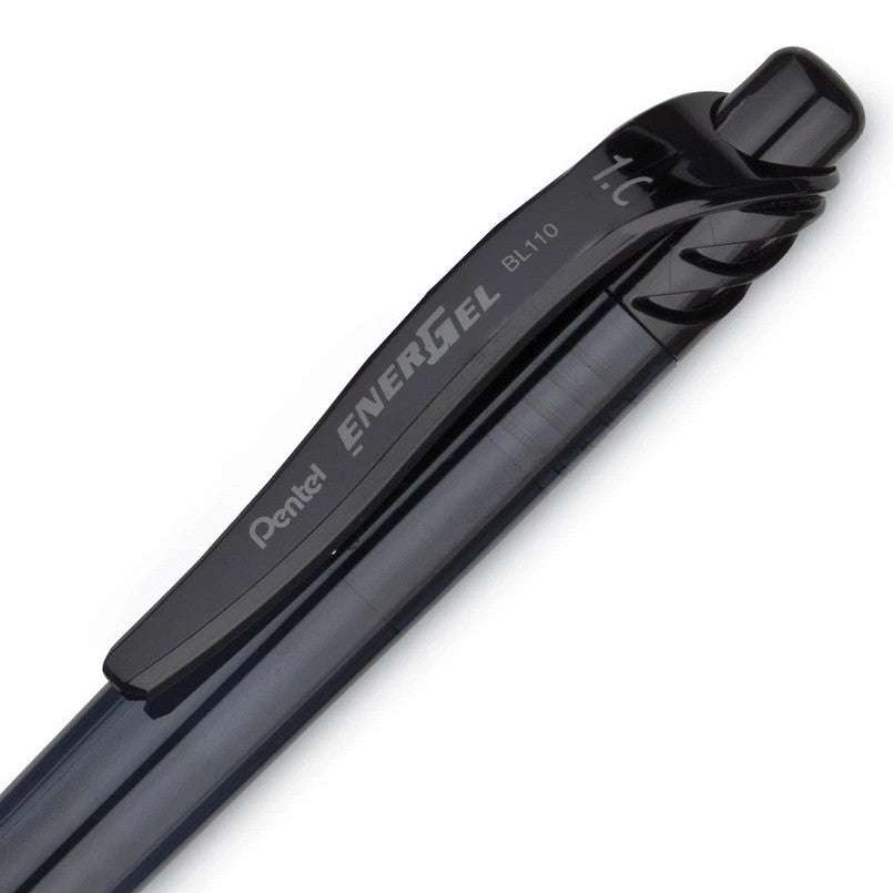 Pentel BL110-A EnerGel-X Retractable Liquid Gel Pen (1.0mm) Metal Tip - Black Ink
