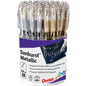 Pentel K908XZ-4 Arts Sunburst Metallic Gel Pen, Medium Line, Gold & Silver Spinner Display - 48 P...