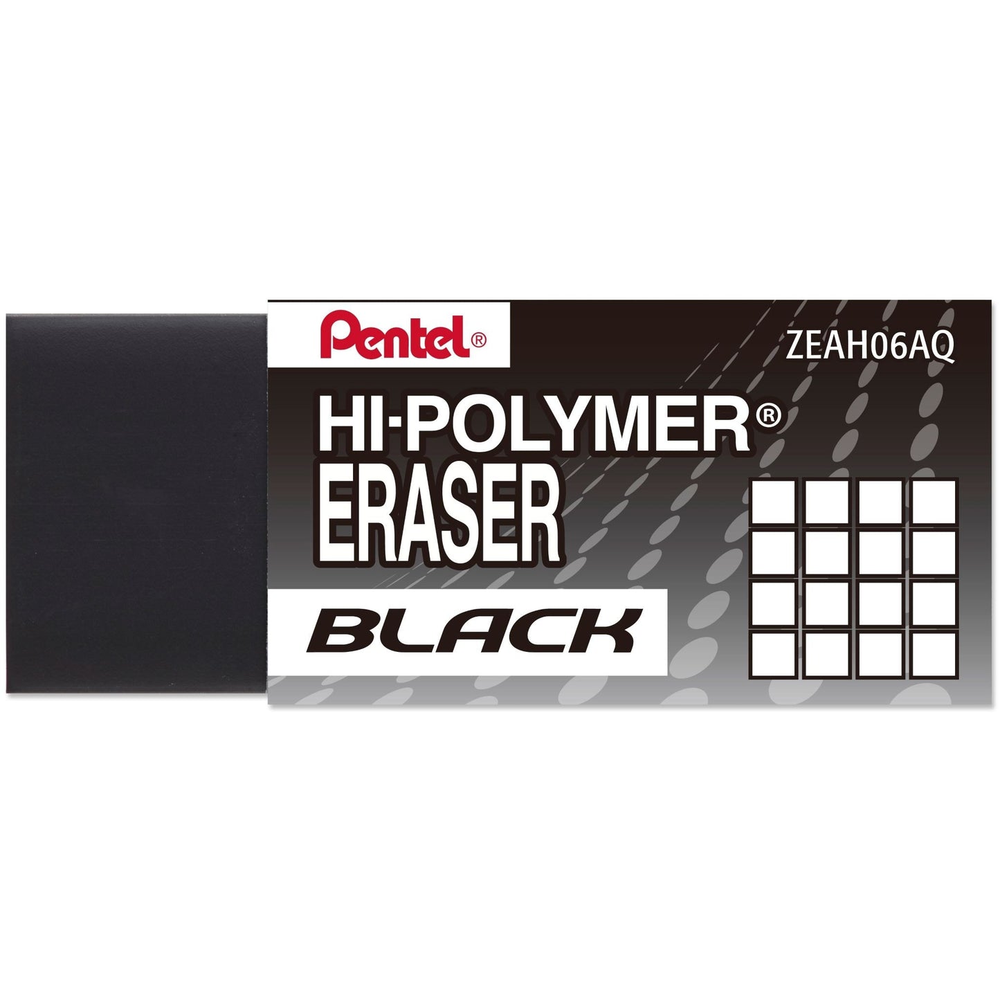 Pentel ZEAH06A Hi-Polymer Block Eraser, Small Black