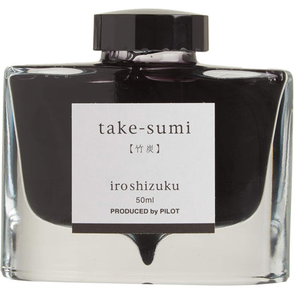 Namiki Iroshizuku Bottled Fountain Pen Ink, Take-Sume (Gray Black), Black