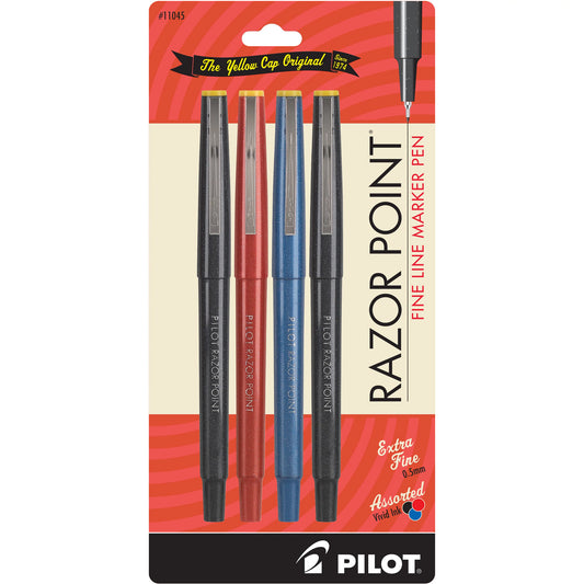 Pilot 11045 Razor Point 4pk Asst