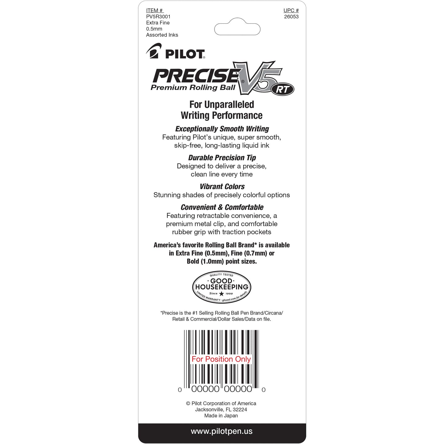 Pilot 26053 Precise V5 RT XF 3pk Asst