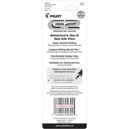 Pilot 31031 G2 GEL INK ROLLING BALL BLACK 2 PACK