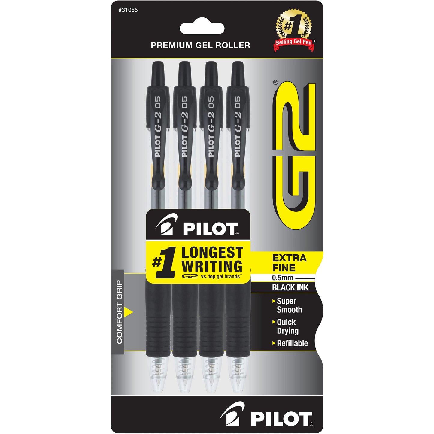 Pilot 31055 G2 GEL INK ROLLING BALL 4 PACK