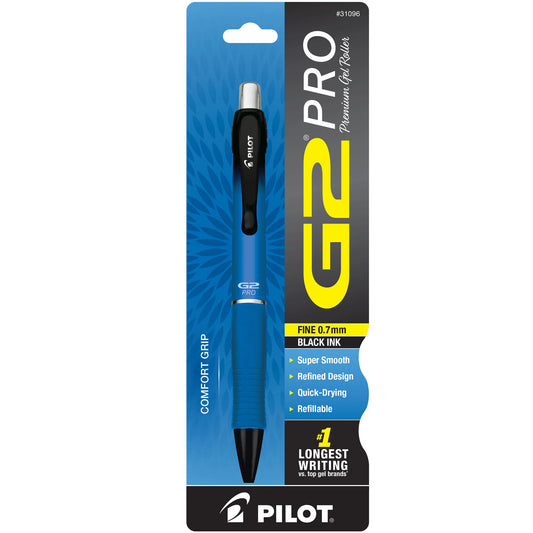 Pilot Bg2P7 G2 Pro Retractable Gel Rolling Ball, Fine, Blue Barrel
