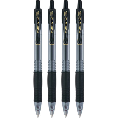 Pilot 31254 G2-1 Retractable Gel Rollerball, Bold, Black 4pk