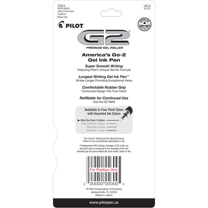 Pilot 31275 G2-3 Ultra Fine (Black) 4 Pack