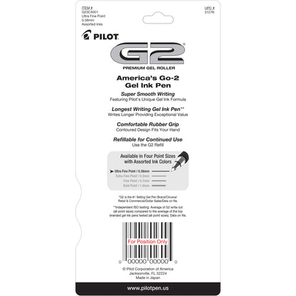 Pilot 31276 G2-3 Ultra Fine Assorted 4 Pack