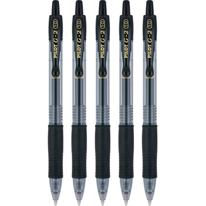 Pilot 31303 G2-1 Retractable Gel Rollerball, Bold, Black 5pk