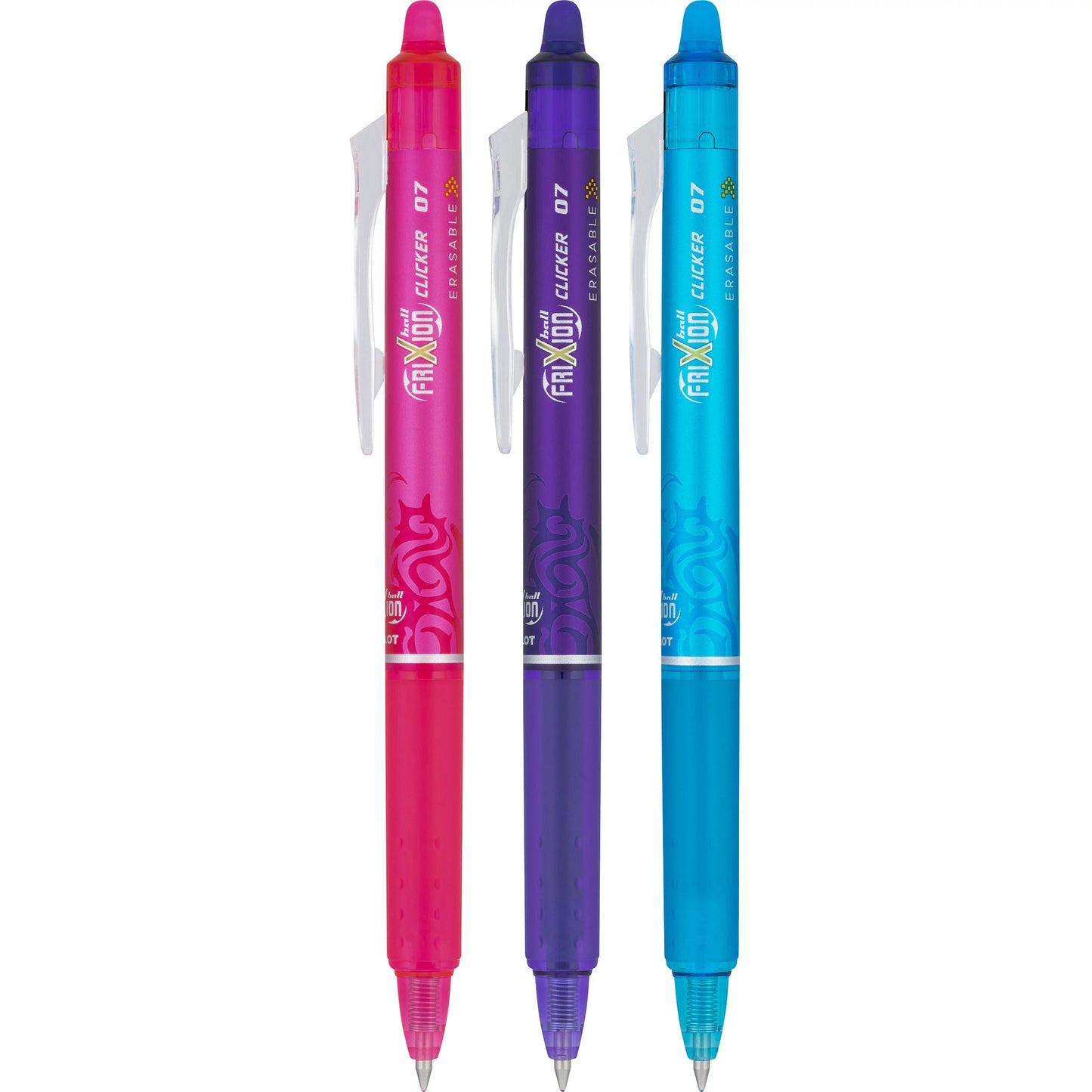 Pilot 31469 FriXion Clicker Retractable Erasable Gel Pens, FP 3pk, Asst Colors