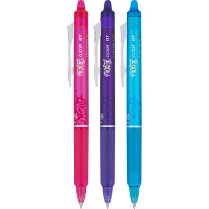 Pilot 31469 FriXion Clicker Retractable Erasable Gel Pens, FP 3pk, Asst Colors