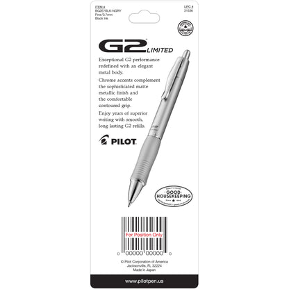Pilot Bg2E7 G2 Limited Rt Gel Roller, Charcoal Barrel, Fine