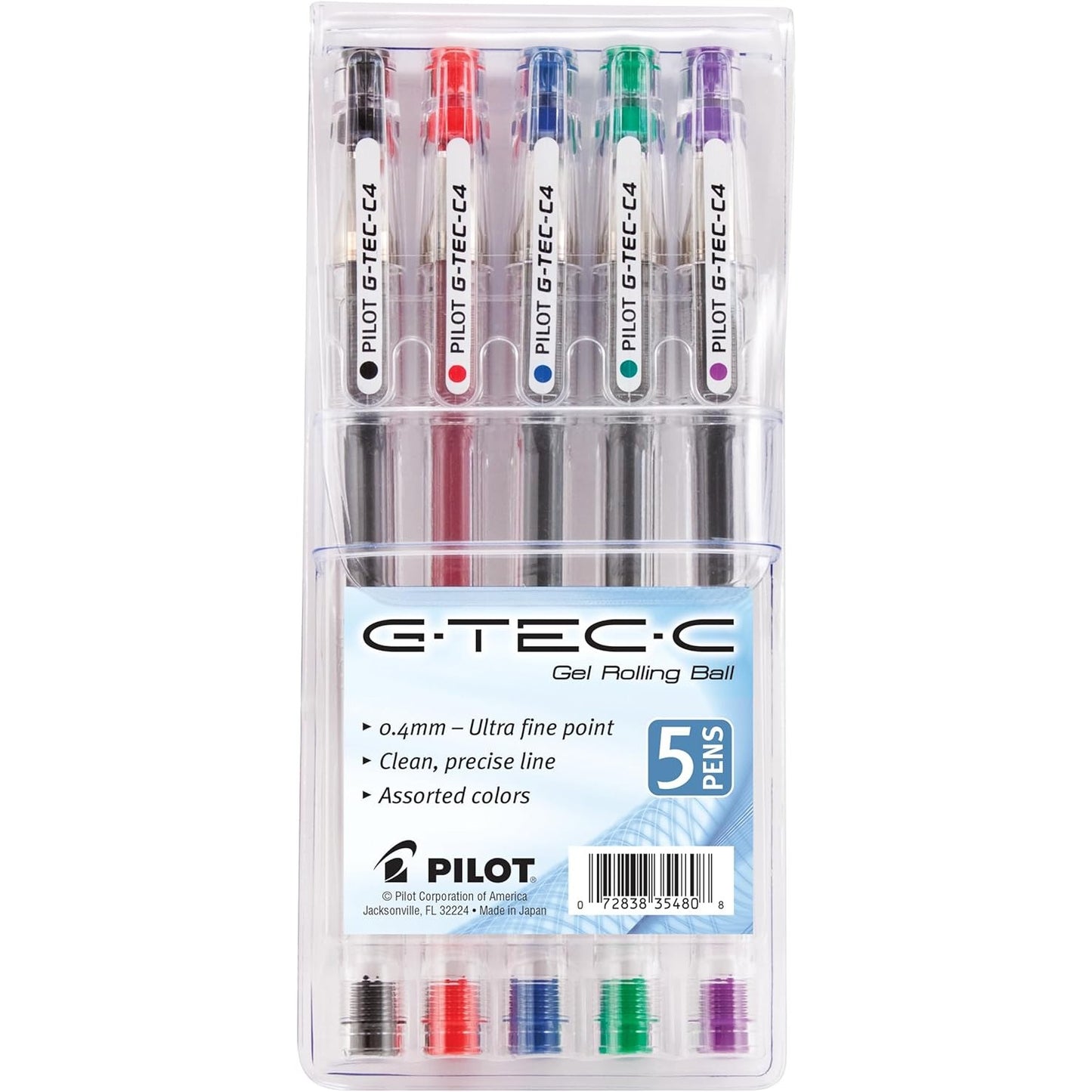 Pilot Gtc4 G-Tec-C Ultra Fine - Assorted 5Pk 0.4Mm