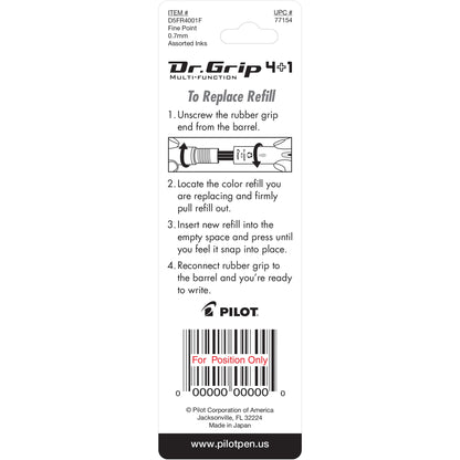 Pilot 77154 DR. GRIP 4+1 REFILL ASST F 4PK