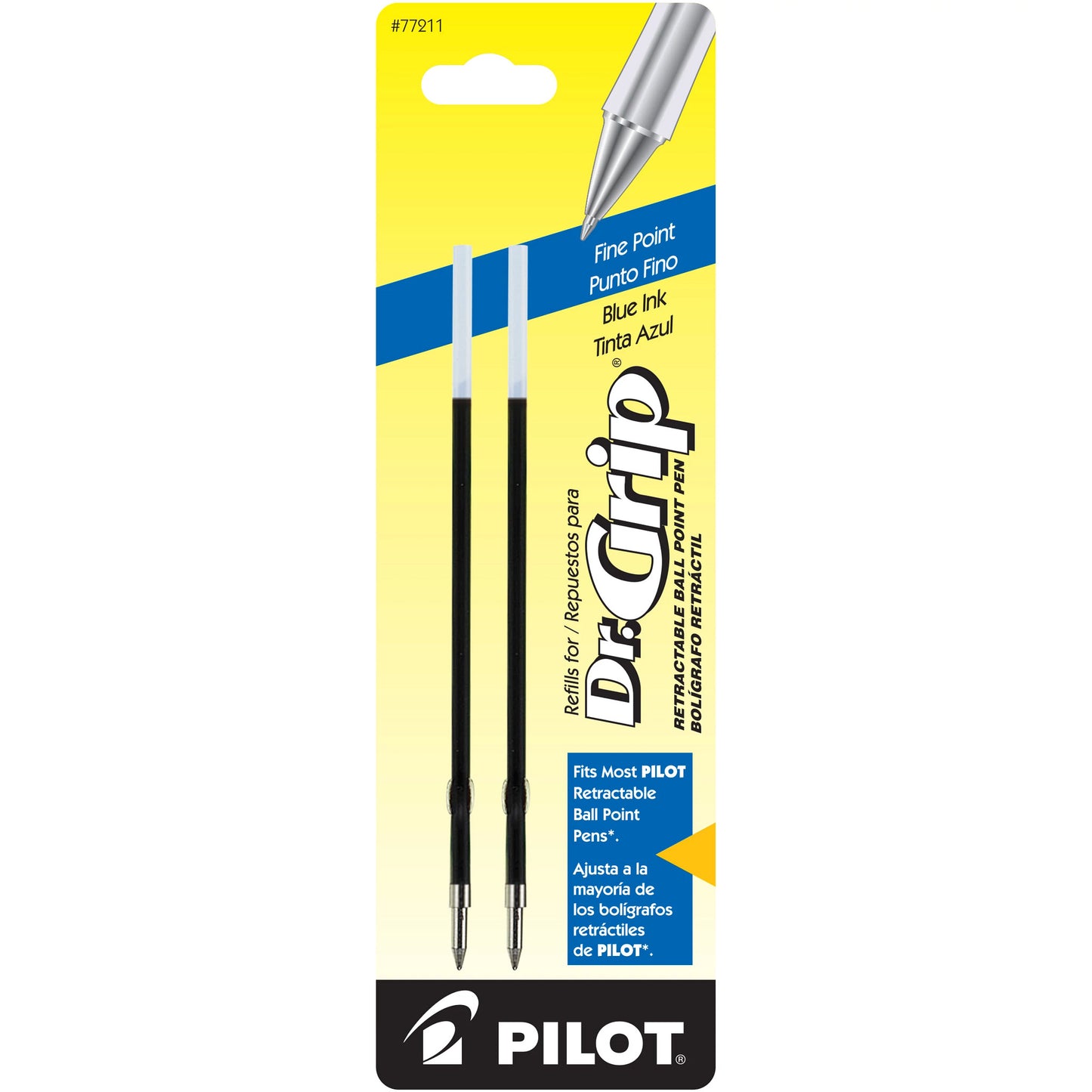 Pilot 77211 BRFS2 Dr. Grip Retractable Ball-Point Refill, Fine, Blue