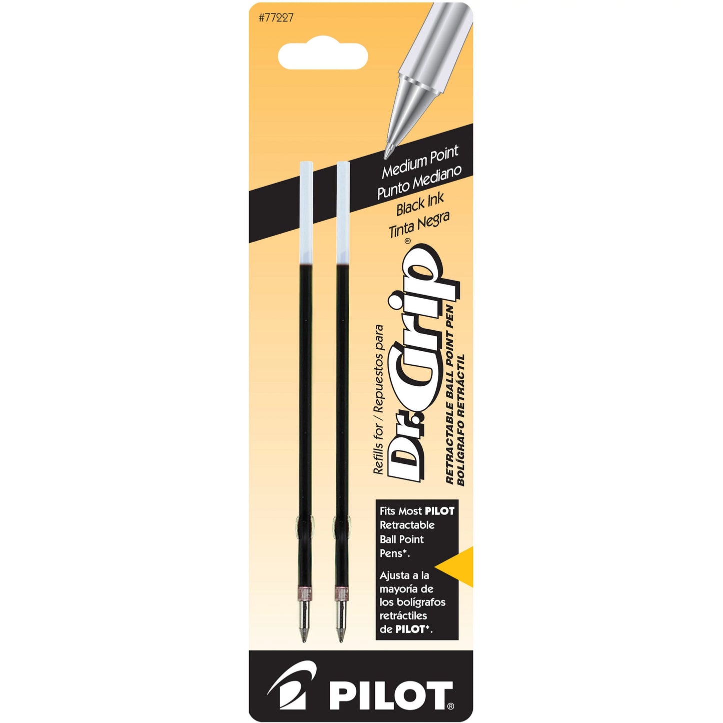 Pilot 77227 BRFS2 Dr. Grip Retractable Ball-Point Refill, Medium, Black