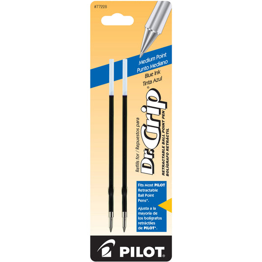Pilot 77228 BRFS2 Dr. Grip Retractable Ball-Point Refill, Medium, Blue