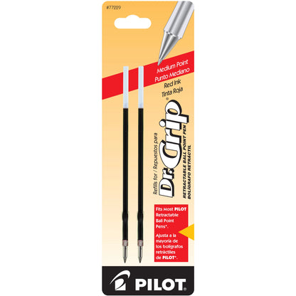 Pilot 77229 BRFS2 Dr. Grip Retractable Ball-Point Refill, Medium, Red