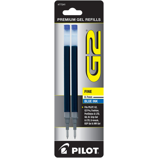 Pilot 77241 BG27R G2 Gel Ink Refills, Fine, Blue