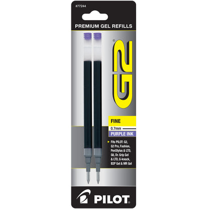 Pilot 77244 BG27R G2 Gel Ink Refills, Fine, Purple