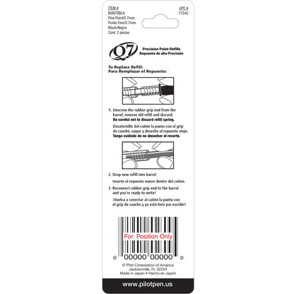 Pilot 77245 BGN7R Q7 Needle Point Gel Ink Refills, Black