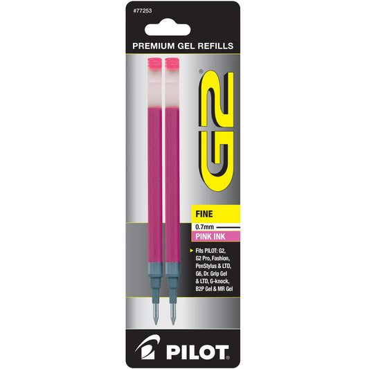Pilot 77253 BG27R G2 Gel Ink Refills, Fine, Pink