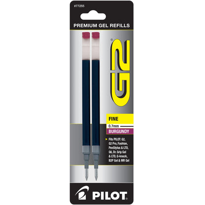Pilot 77255 BG27R G2 Gel Ink Refills, Fine, Burgundy
