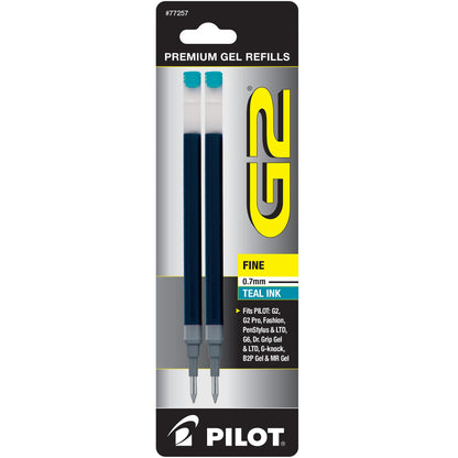 Pilot 77257 BG27R G2 Gel Ink Refills, Fine, Teal
