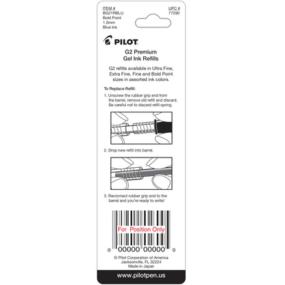 Pilot 77290 BG21R G2 Gel Ink Refills, Bold, Blue